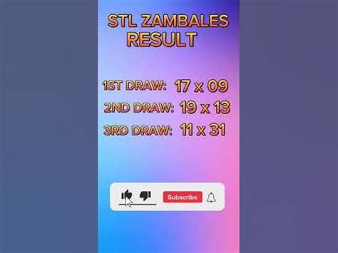 STL ZAMBALES RESULTS, CODES & TIPS .